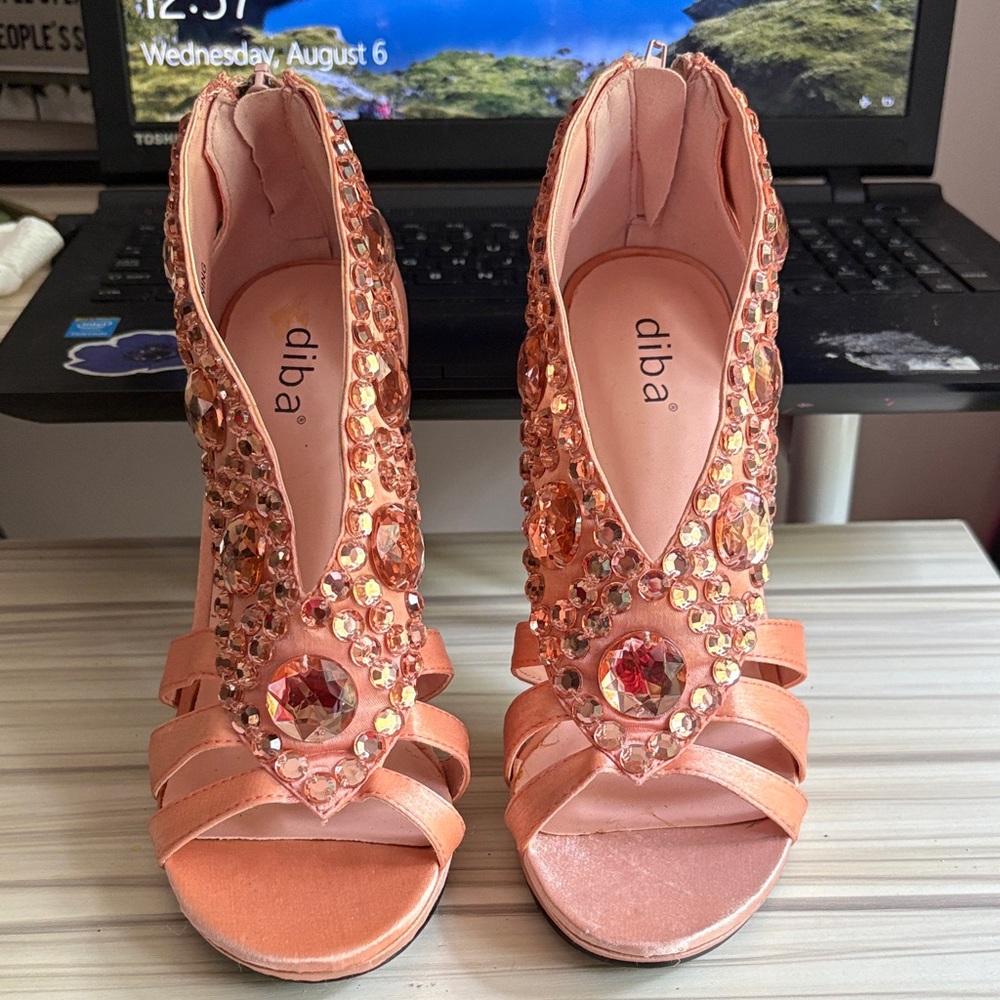 Diba Women's Coral Gemstone Heels